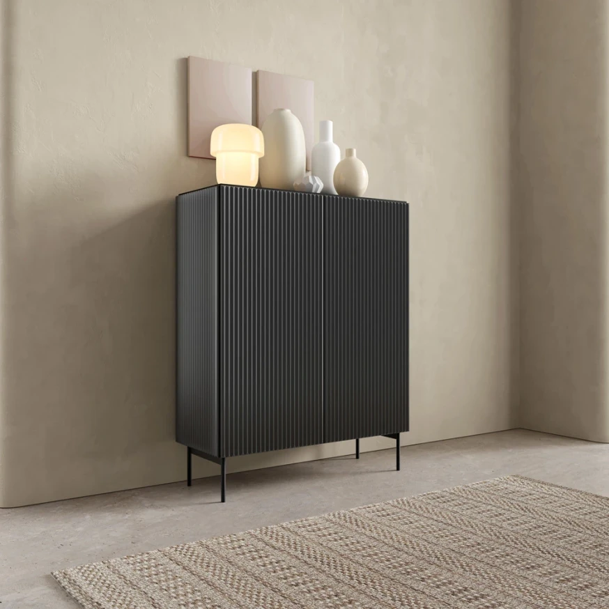 Hohe Kommode mit Lamellen MAVI 2D