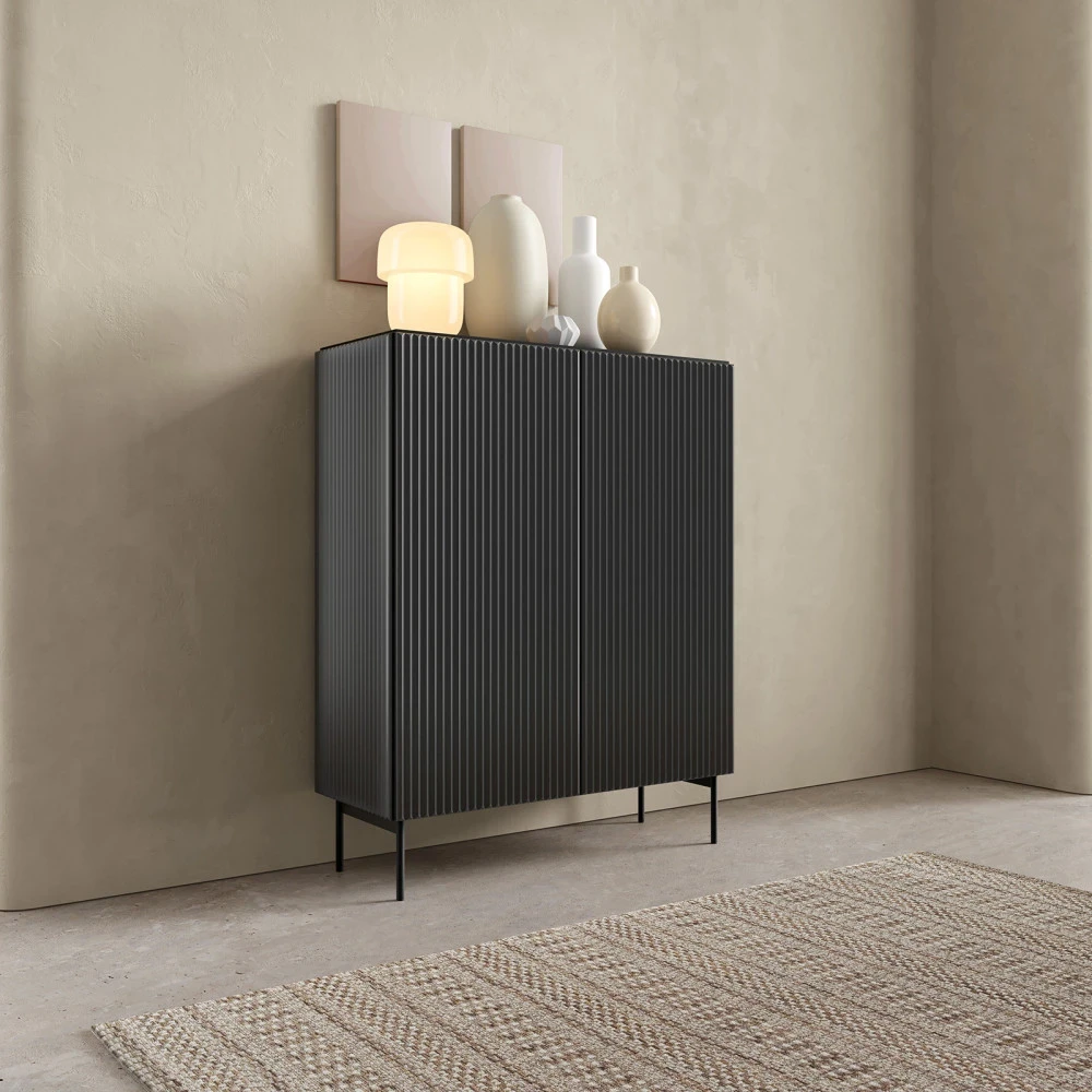 Hohe Kommode mit Lamellen MAVI 2D