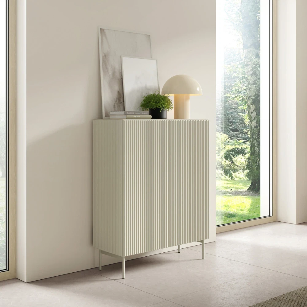 Hohe Kommode mit Lamellen MAVI 2D