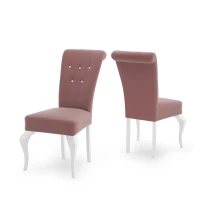 Gepolsterter GS64-Stuhl, glamourös, Kristalle, gesteppt, modern, weiß glänzend