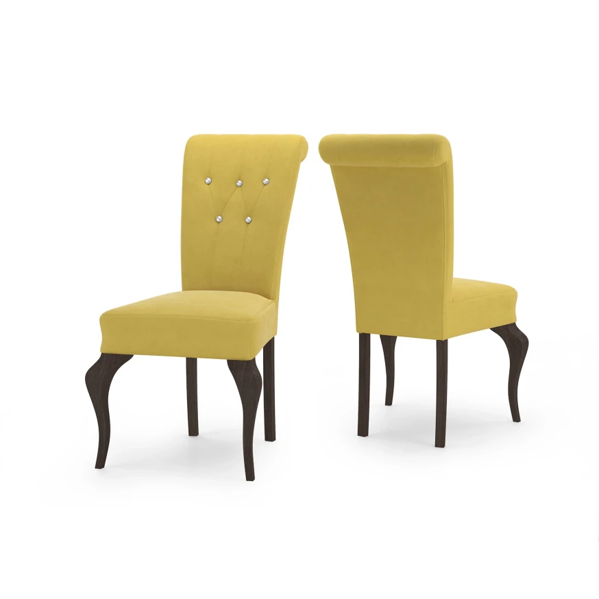 Gepolsterter GS64-Stuhl, glamourös, Kristalle, gesteppt, modern, weiß glänzend