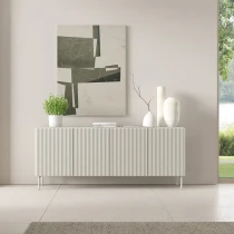 Hohe Kommode 195 cm, 4-türig mit Lamellen, modernes Design – MAVI 4D
