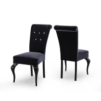 Gepolsterter GS64-Stuhl, glamourös, Kristalle, gesteppt, modern, weiß glänzend