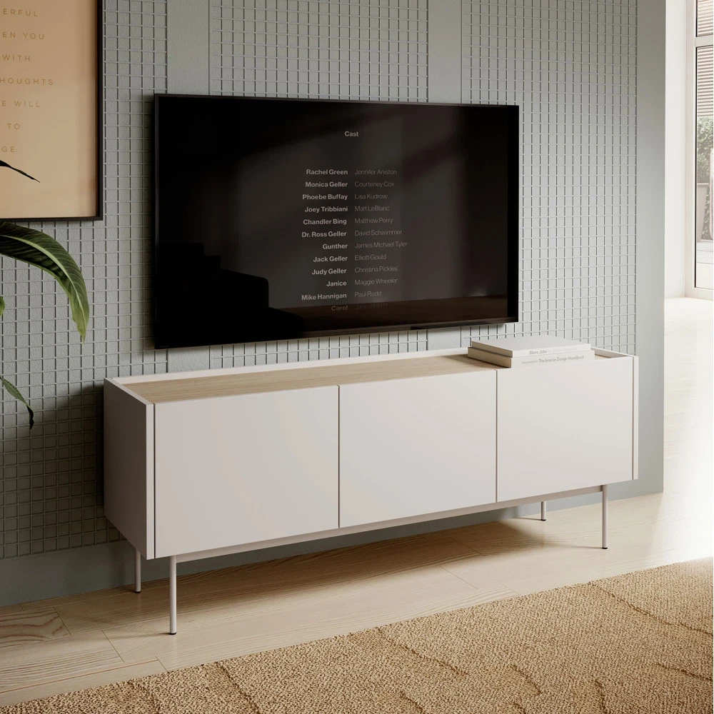 TV-Lowboard CORI RTV-144 – Kaschmir / Eiche Linea