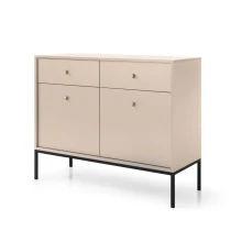 Kommode MADLA MKSZ104 – Sandbeige mit goldenen Griffen