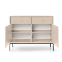 Kommode MADLA MKSZ104 – Sandbeige mit goldenen Griffen