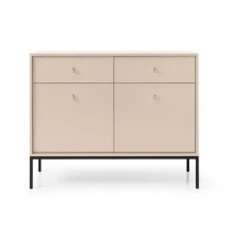 Kommode MADLA MKSZ104 – Sandbeige mit goldenen Griffen