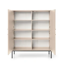 Kommode MADLA MK104 – Sandbeige mit goldenen Griffen