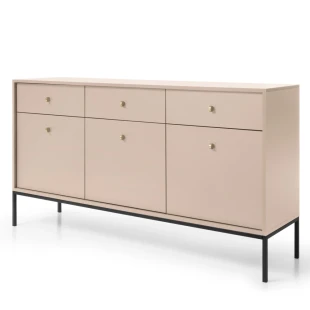 MADLA MKSZ154 Kommode, sandbeige, mit goldenen Griffen