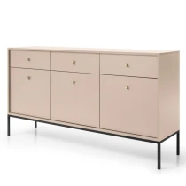 MADLA MKSZ154 Kommode, sandbeige, mit goldenen Griffen