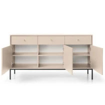 MADLA MKSZ154 Kommode, sandbeige, mit goldenen Griffen