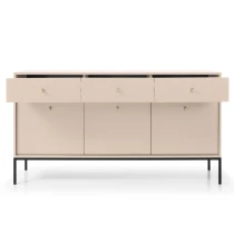 MADLA MKSZ154 Kommode, sandbeige, mit goldenen Griffen