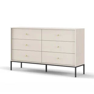 Kommode MADLA MKS154 – Sandbeige mit goldenen Griffen