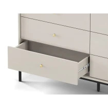 Kommode MADLA MKS154 – Sandbeige mit goldenen Griffen