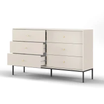 Kommode MADLA MKS154 – Sandbeige mit goldenen Griffen