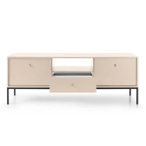 TV-Lowboard MADLA MRTV154 – Sandbeige mit goldenen Griffen