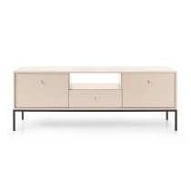 TV-Lowboard MADLA MRTV154 – Sandbeige mit goldenen Griffen