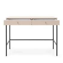 Schminktisch / Schreibtisch MADLA MT104 – Sandbeige mit goldenen Griffen
