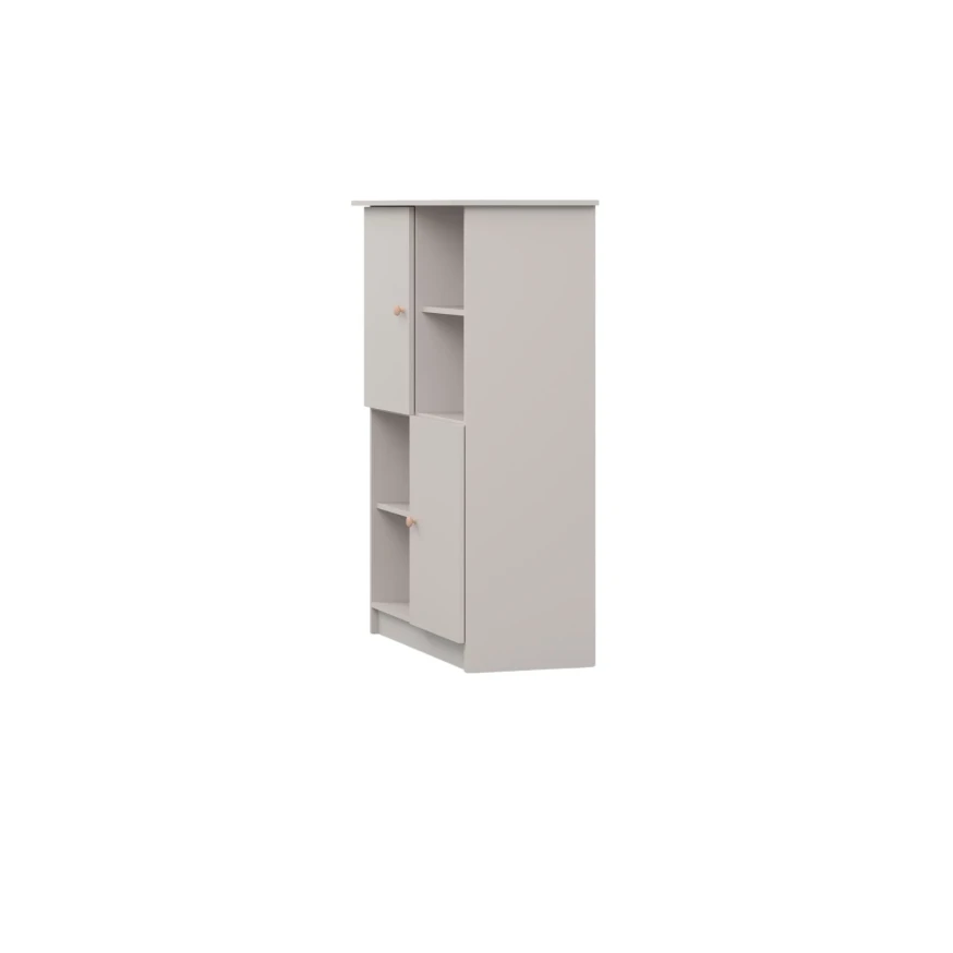 Regal Lila - two-door unit with shelves and metal handles