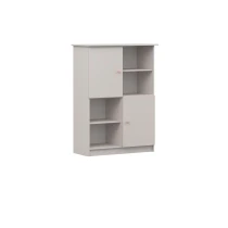 Regal Lila - two-door unit with shelves and metal handles