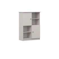 Regal Lila - two-door unit with shelves and metal handles