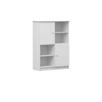Regal Lila - two-door unit with shelves and metal handles