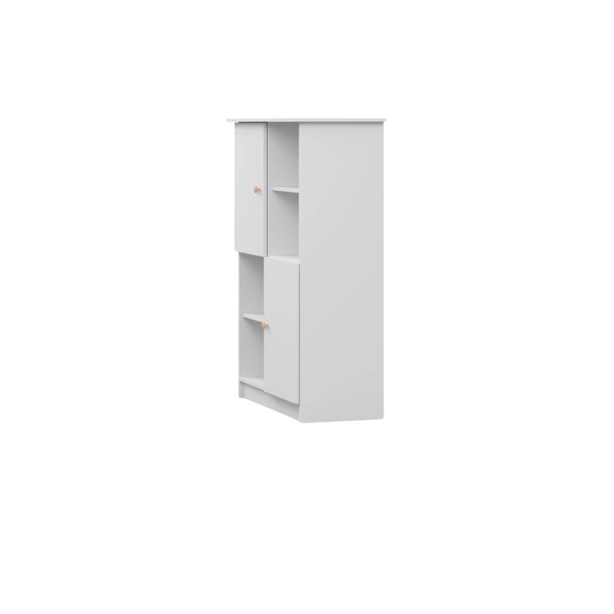 Regal Lila - two-door unit with shelves and metal handles