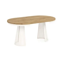 Esstisch rund Säulenfuß ausziehbar günstig kaufen - Dekori Möbel