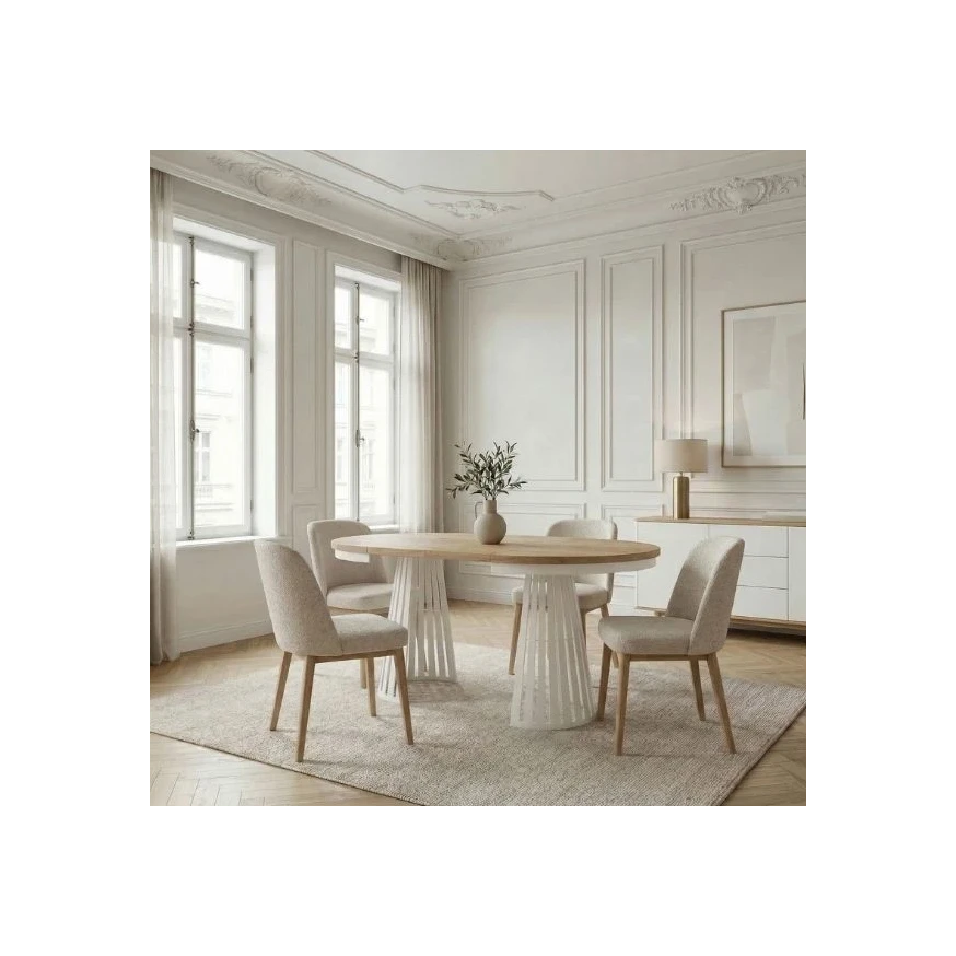 Esstisch rund Säulenfuß ausziehbar günstig kaufen - Dekori Möbel