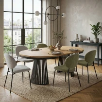 Esstisch rund Säulenfuß ausziehbar günstig kaufen - Dekori Möbel