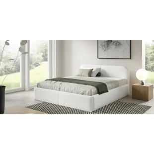Polsterbett 140x200 weiß mit Bettkasten BELMI Slim