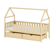 Kinderbett Hausbett HOMI mit Schubladen 80x160 cm