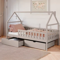 Kinderbett Hausbett HOMI mit Schubladen 80x200 cm
