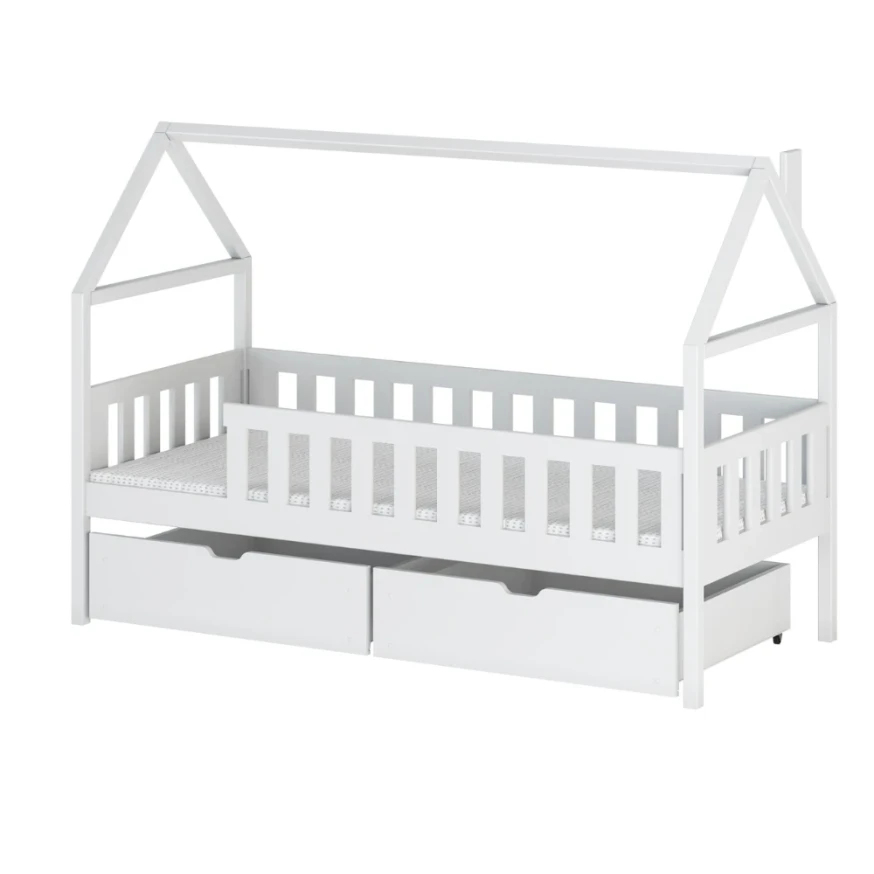 Kinderbett Hausbett HOMI mit Schubladen 80x200 cm