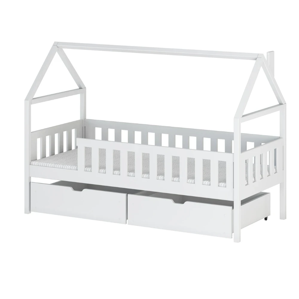Kinderbett Hausbett HOMI mit Schubladen 80x200 cm