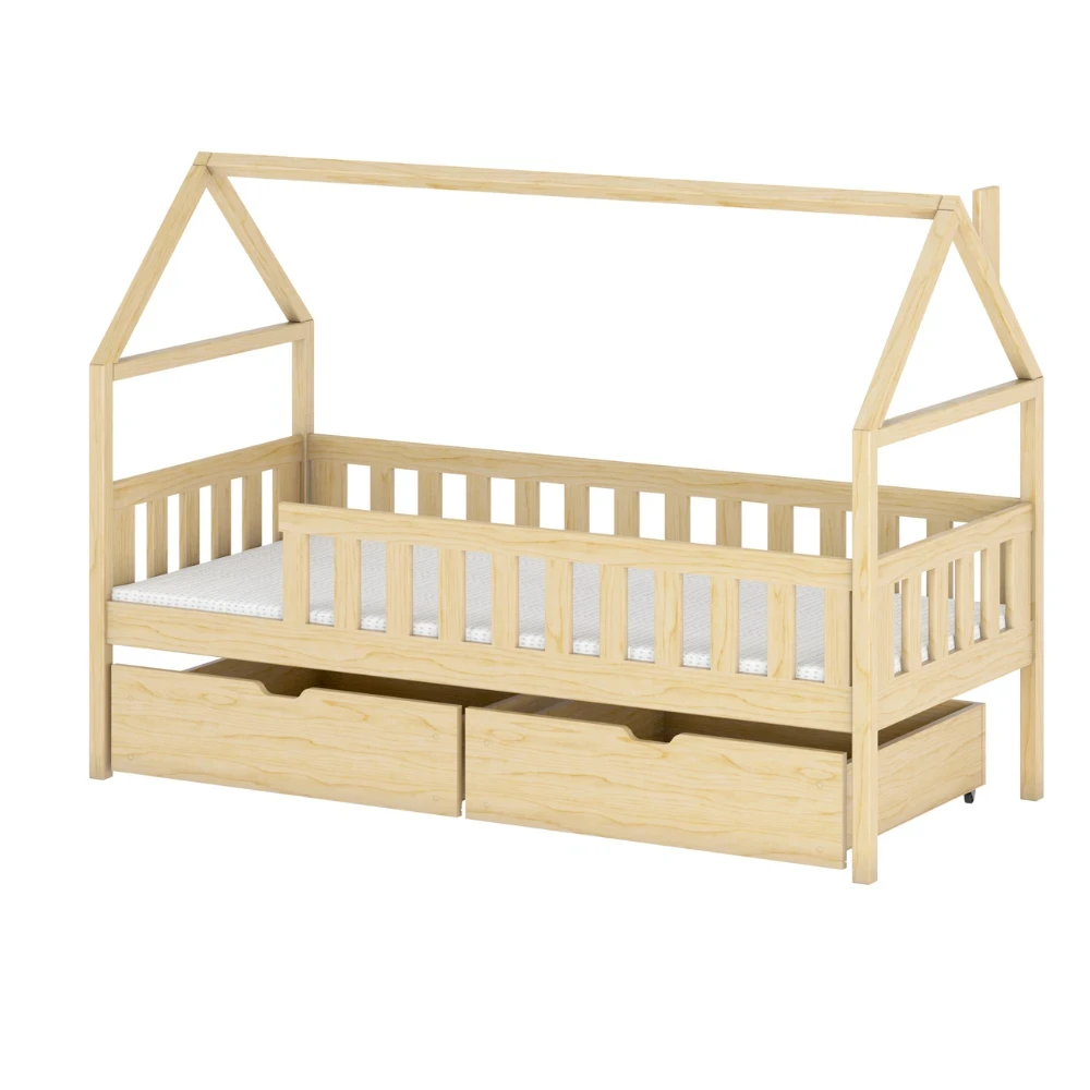 Kinderbett Hausbett HOMI mit Schubladen 90x200 cm