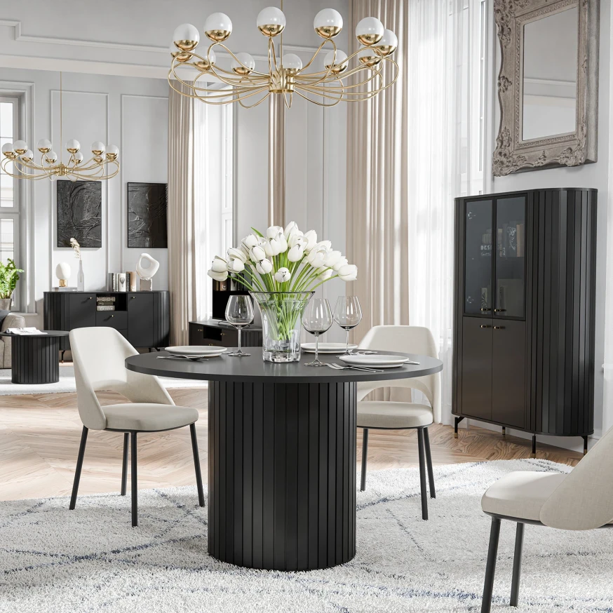 Runder Tisch ZOEVA ZA8 mit Rillen