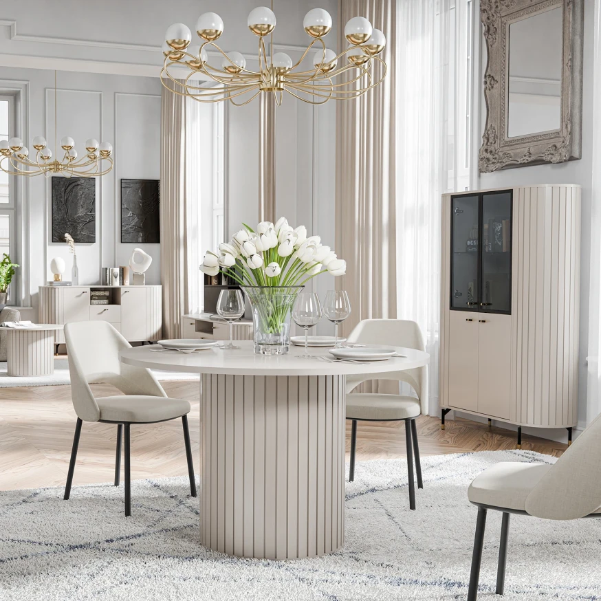 Runder Tisch ZOEVA ZA8 mit Rillen