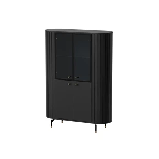 Vitrine ZOEVA ZA1 mit Rillen und Glasfront