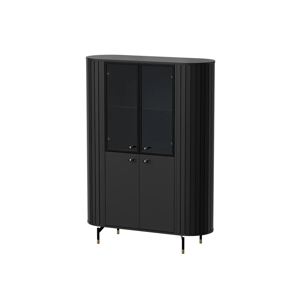 Vitrine ZOEVA ZA1 mit Rillen und Glasfront