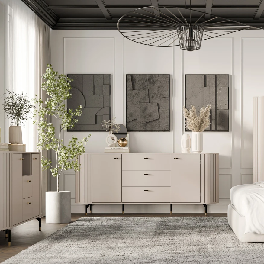 Kommode ZOEVA ZA4 mit Rillen