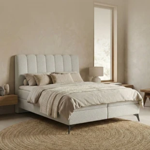 Boxspringbett 180x200 mit Bettkasten in Weiß – modernes und komfortables Schlafzimmerbett von Dekori Möbel