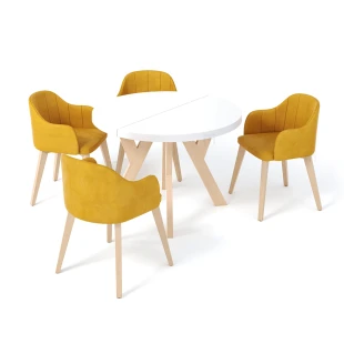 PORTO-Set Esstisch PERO mit 4 LS105 Stühlen