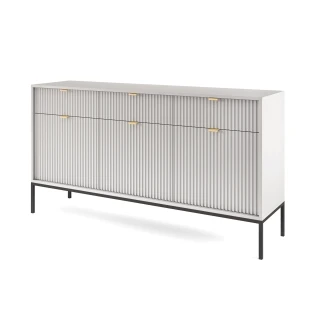 KARI KSZ154 Kommode mit geriffelten Fronten und goldenen Griffen