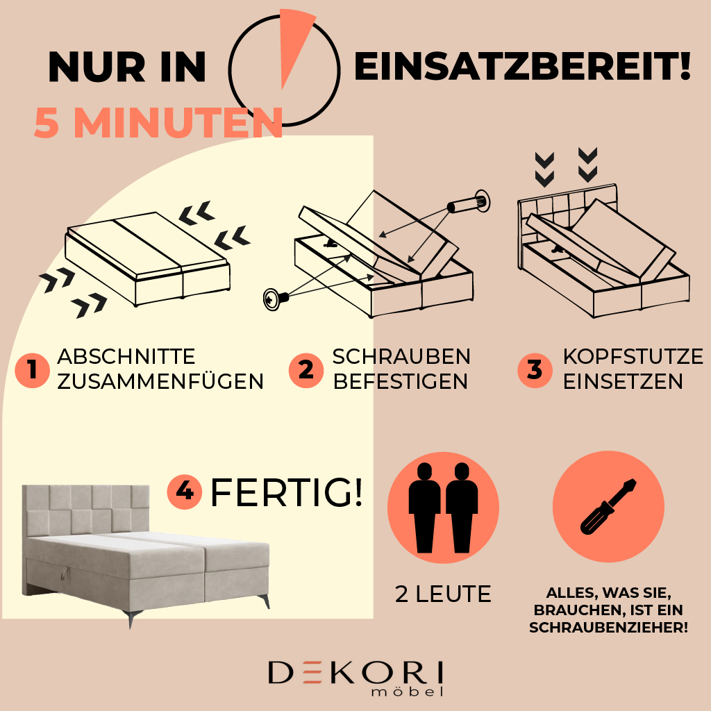 Bett in 5 Minuten - Boxspringbett Montageanleitung