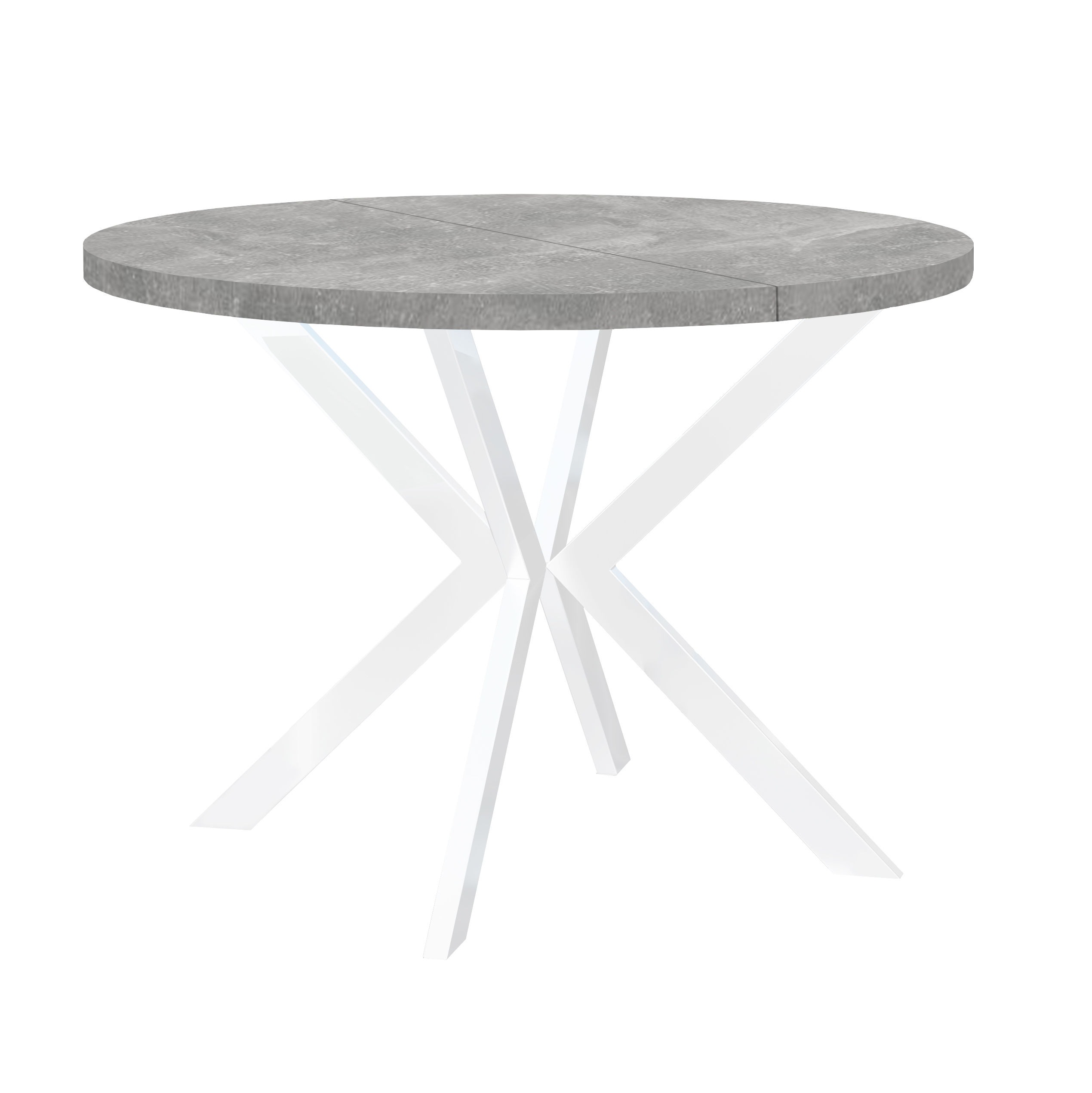 Esstisch ENDIK Loft Design, Tischplatte Atelier Hell, Untergestell Weiß