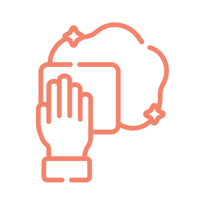 Polsterbett pflegen: Mit Tuch abwischen