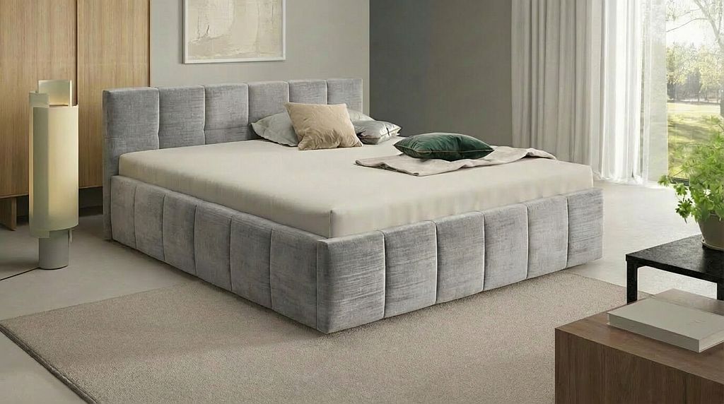 Polsterbett aus Chenille – samtig weicher Stoff für komfortables Liegegefühl