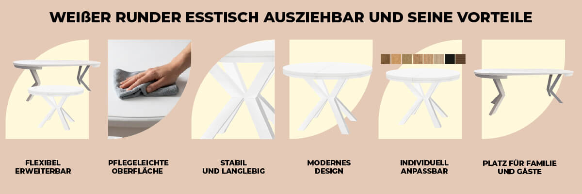 Esstisch rund weiß ausziehbar und seine Vorteile